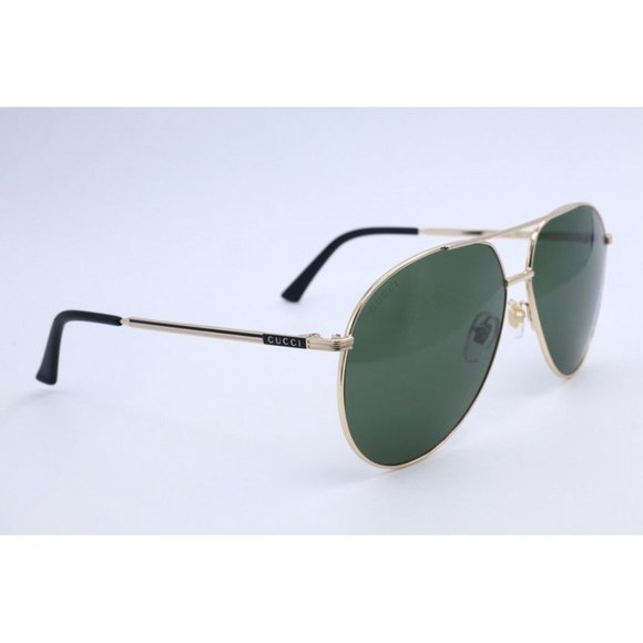 New Authentic Gucci GG 0832S 002 Aviator Gold Sunglasses Gray Lenses 64mm main image 5
